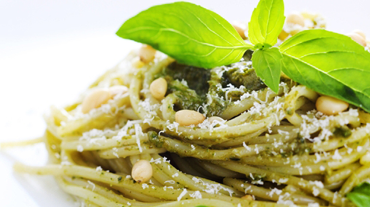 Pasta tossed in laksa-cashew nut pesto